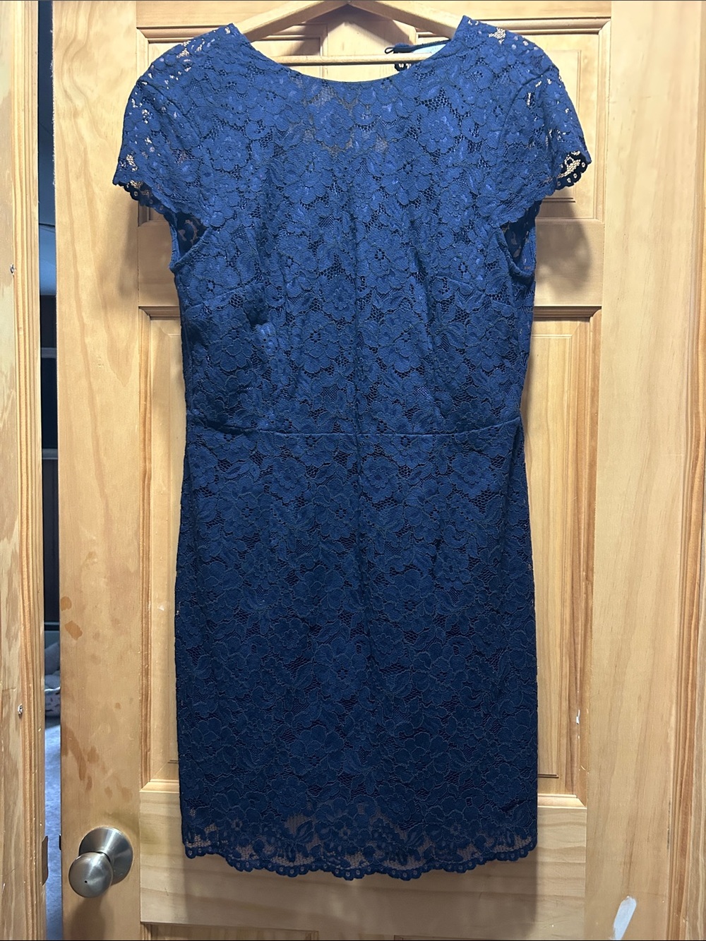 H&M Navy Blue Lace Midi Dress